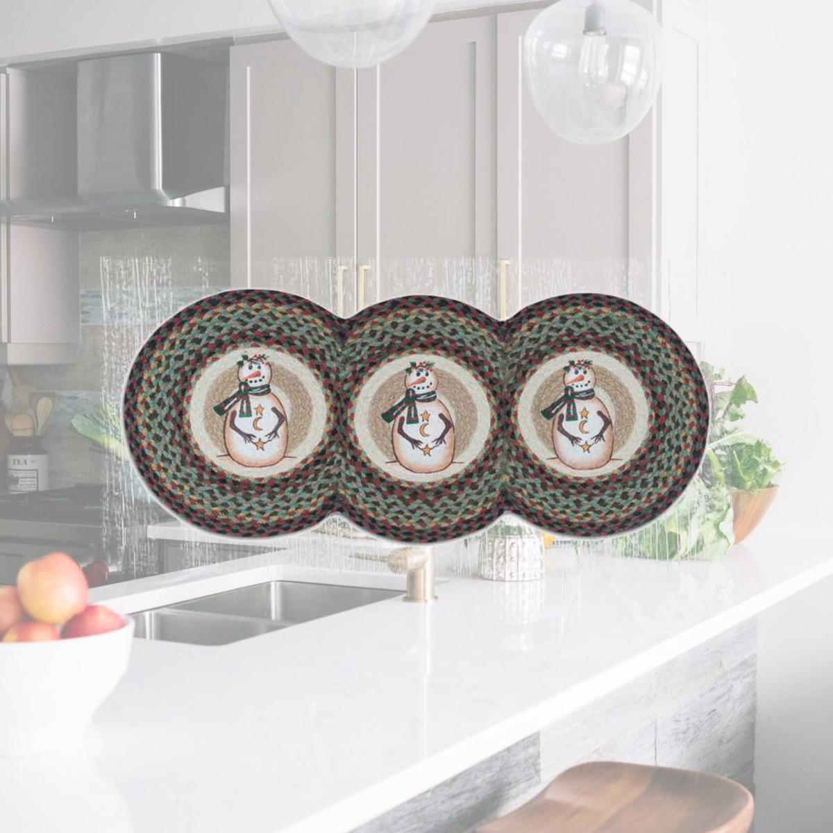 Picture of Capitol Importing 95-081MSS 15 x 36 in. Jute Tri-Circle Moon & Star Snowman Printed Runner