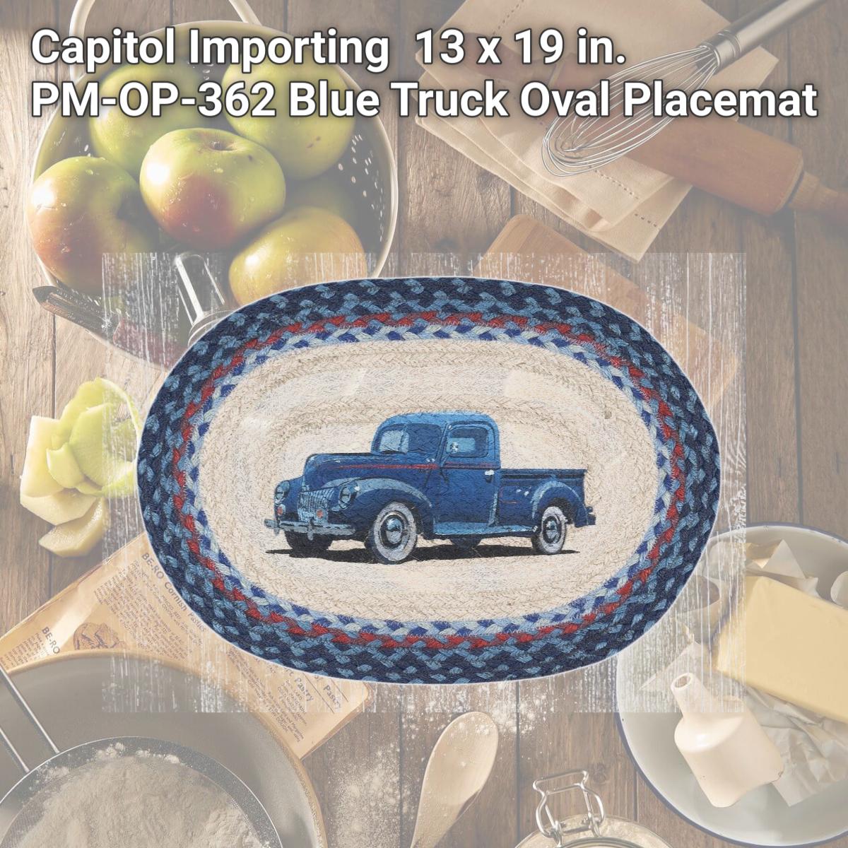 Picture of Capitol Importing 48-362BT 13 x 19 in. PM-OP-362 Blue Truck Oval Placemat