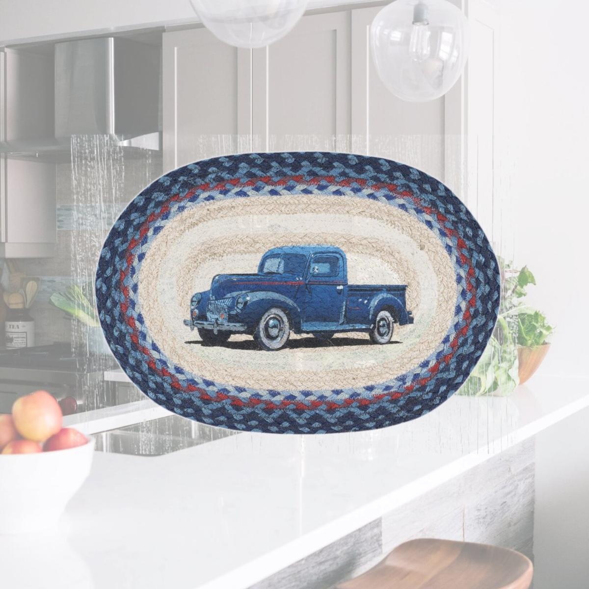 Picture of Capitol Importing 48-362BT 13 x 19 in. PM-OP-362 Blue Truck Oval Placemat