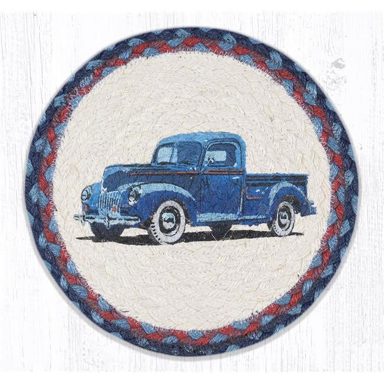 Capitol Importing 80-362bt 10 X 10 In. Mspr-362 Blue Truck Printed Round Trivet
