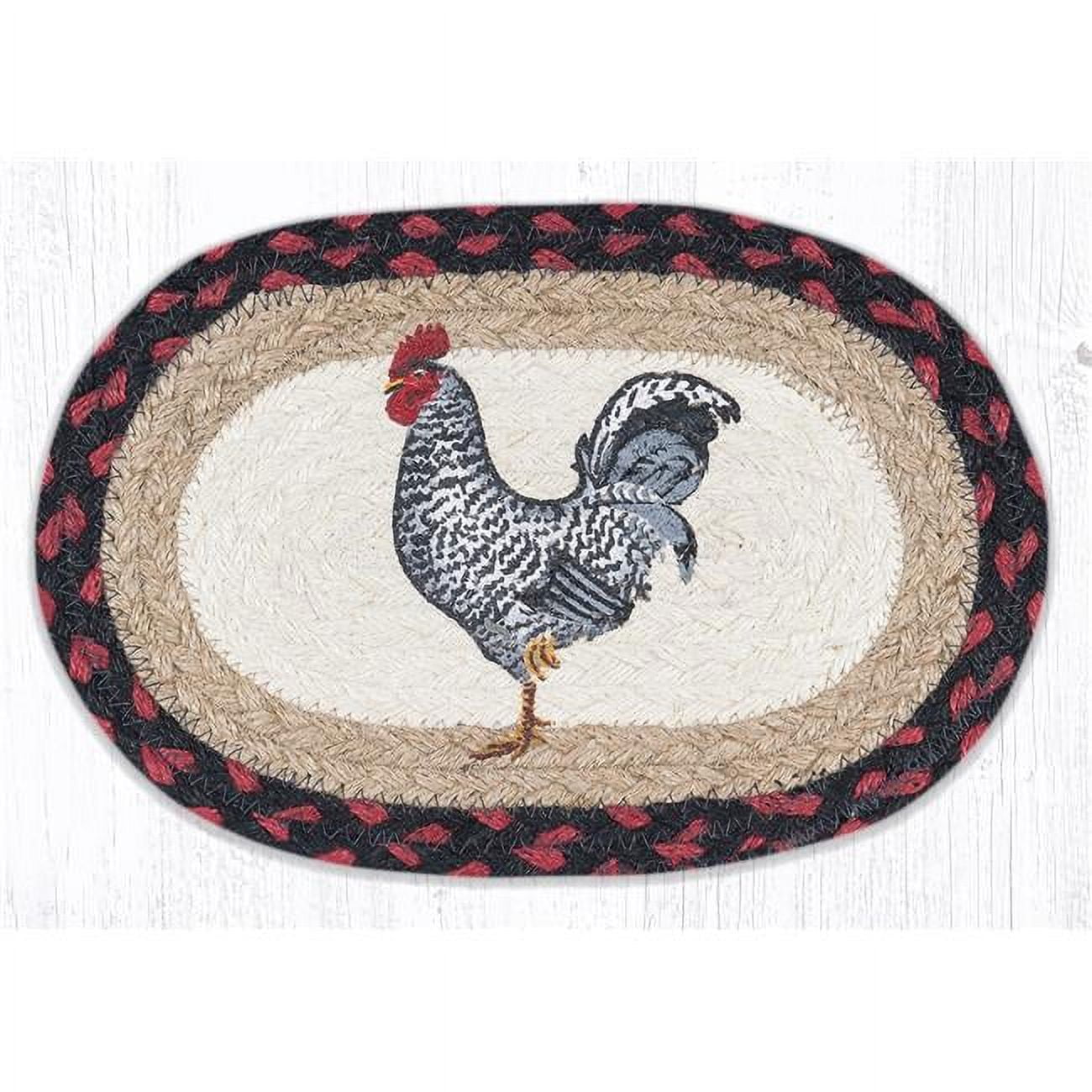 Capitol Importing 01-602bwr 7.5 X 11 In. Omsp-602 Black & White Rooster Printed Oval Swatch