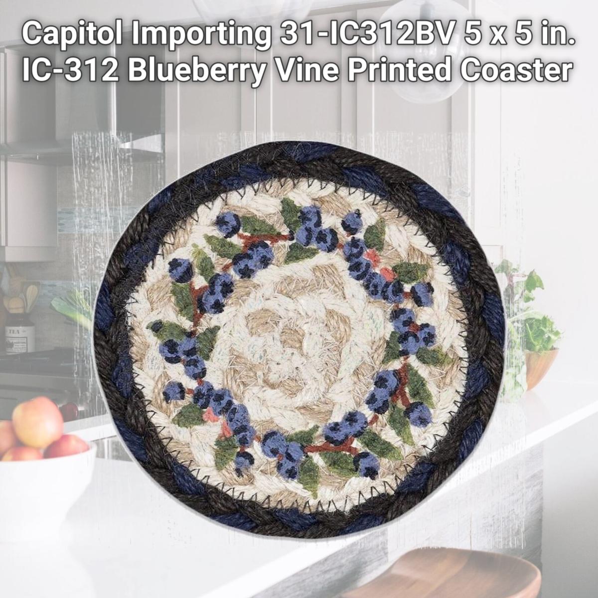 Picture of Capitol Importing 31-IC312BV 5 x 5 in. IC-312 Blueberry Vine Printed Coaster