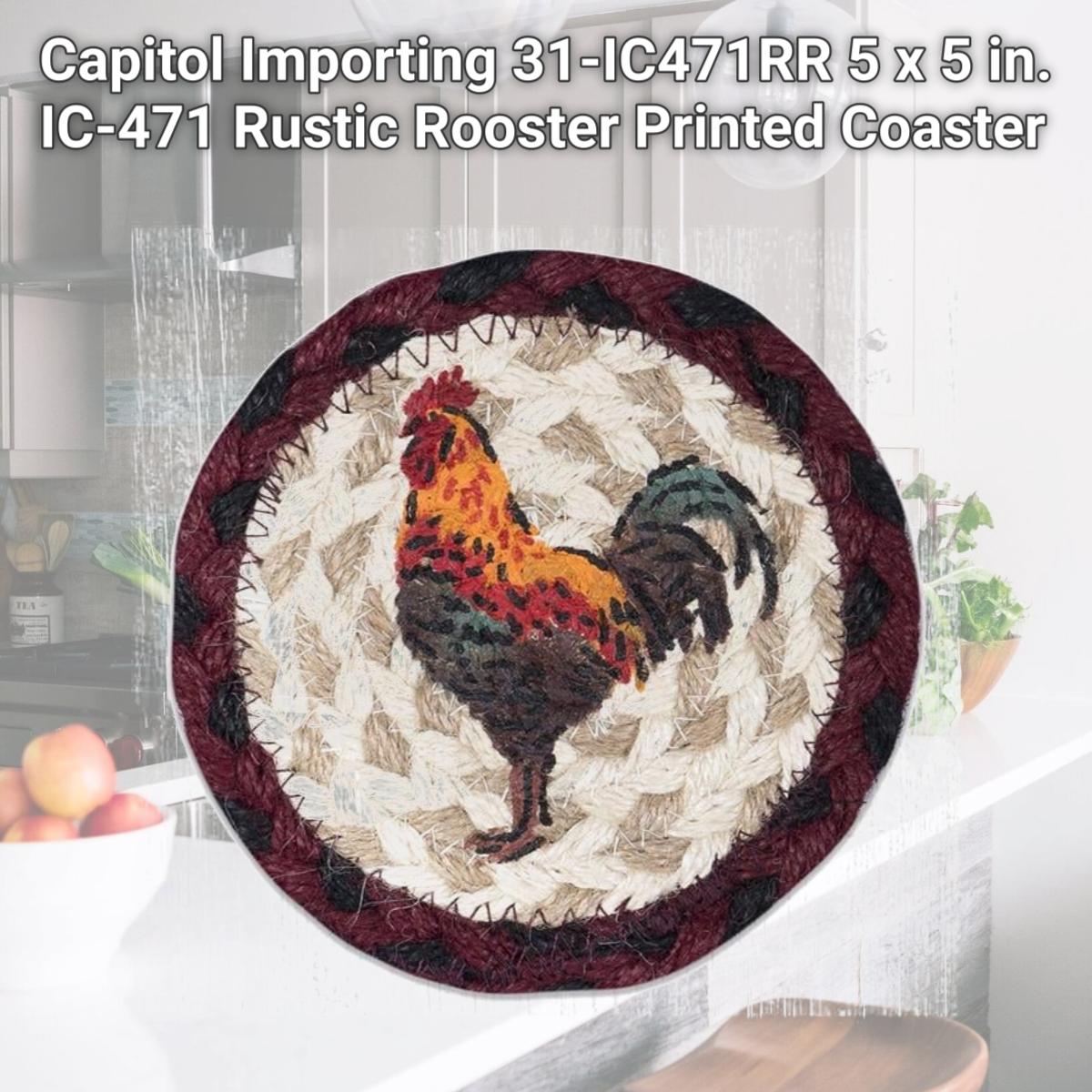 Picture of Capitol Importing 31-IC471RR 5 x 5 in. IC-471 Rustic Rooster Printed Coaster