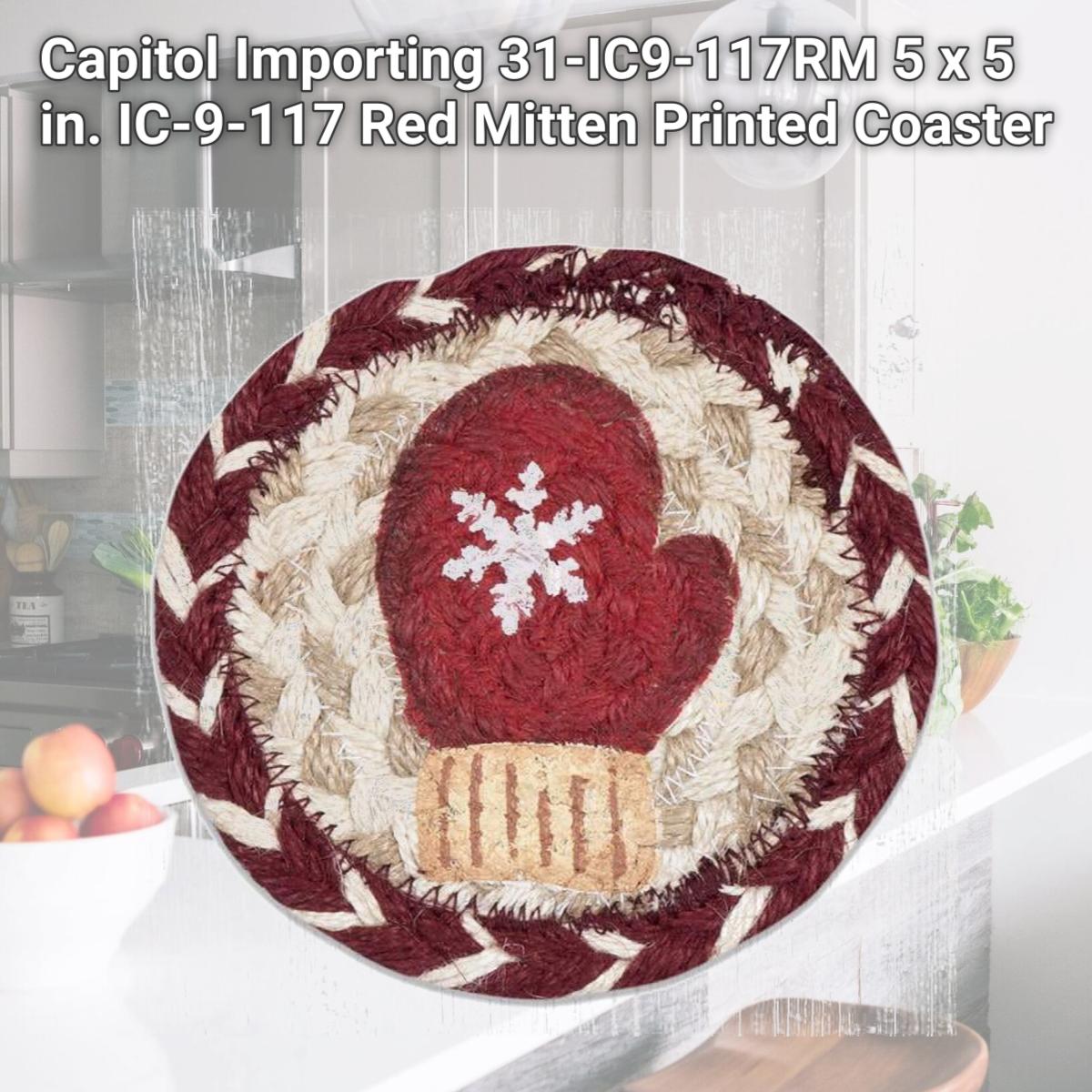 Picture of Capitol Importing 31-IC9-117RM 5 x 5 in. IC-9-117 Red Mitten Printed Coaster