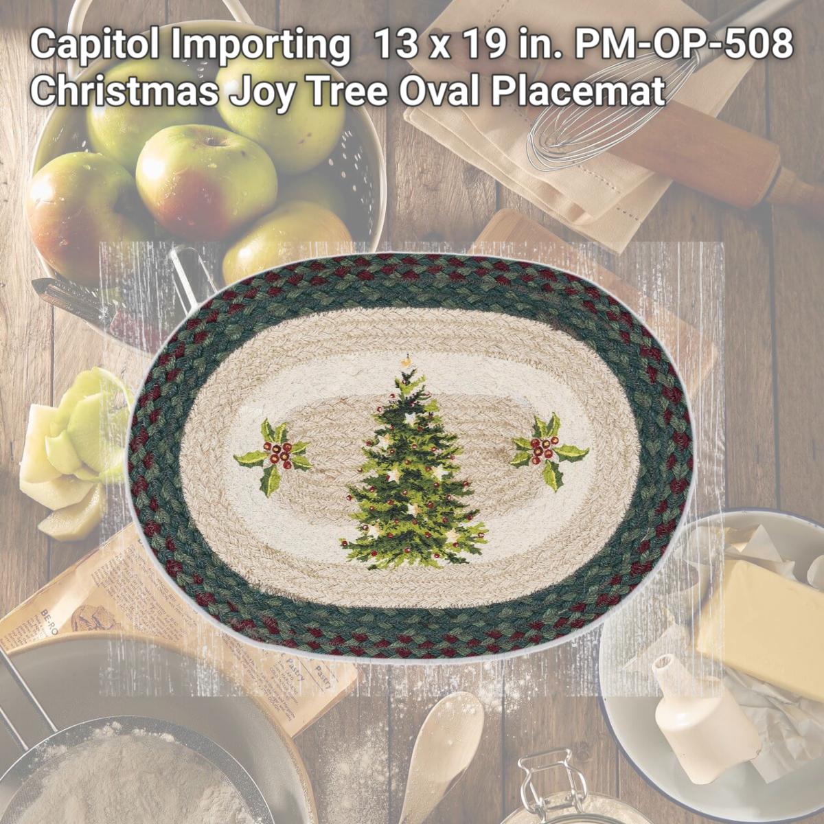 Picture of Capitol Importing 48-508CJT 13 x 19 in. PM-OP-508 Christmas Joy Tree Oval Placemat