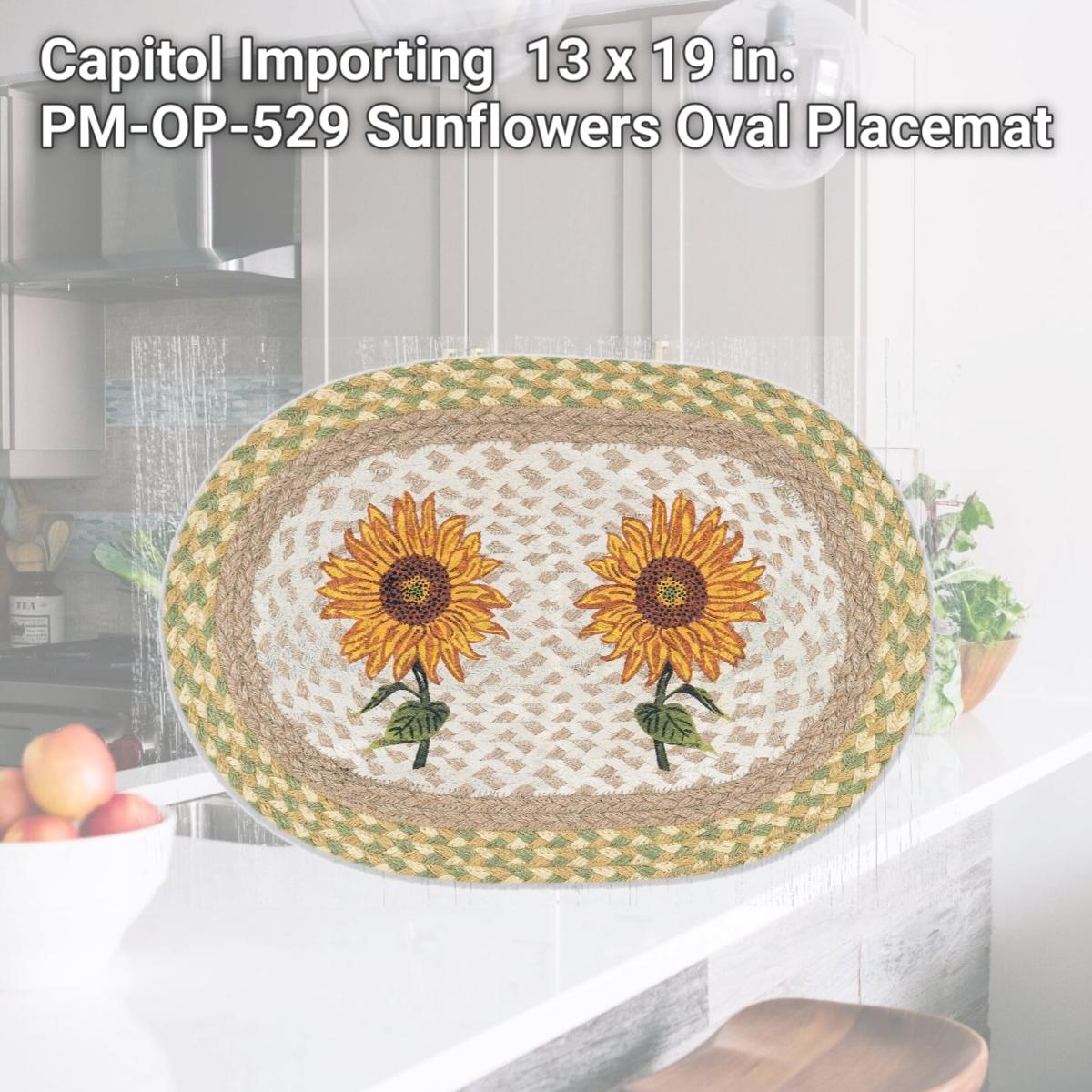 Picture of Capitol Importing 48-529S 13 x 19 in. PM-OP-529 Sunflowers Oval Placemat