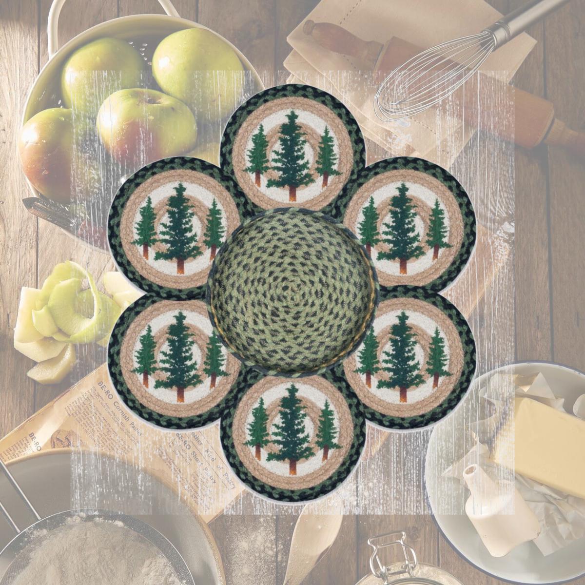 Picture of Capitol Importing 56-116TT 10 x 10 in. TNB-116 Tall Timbers Trivets in a Basket