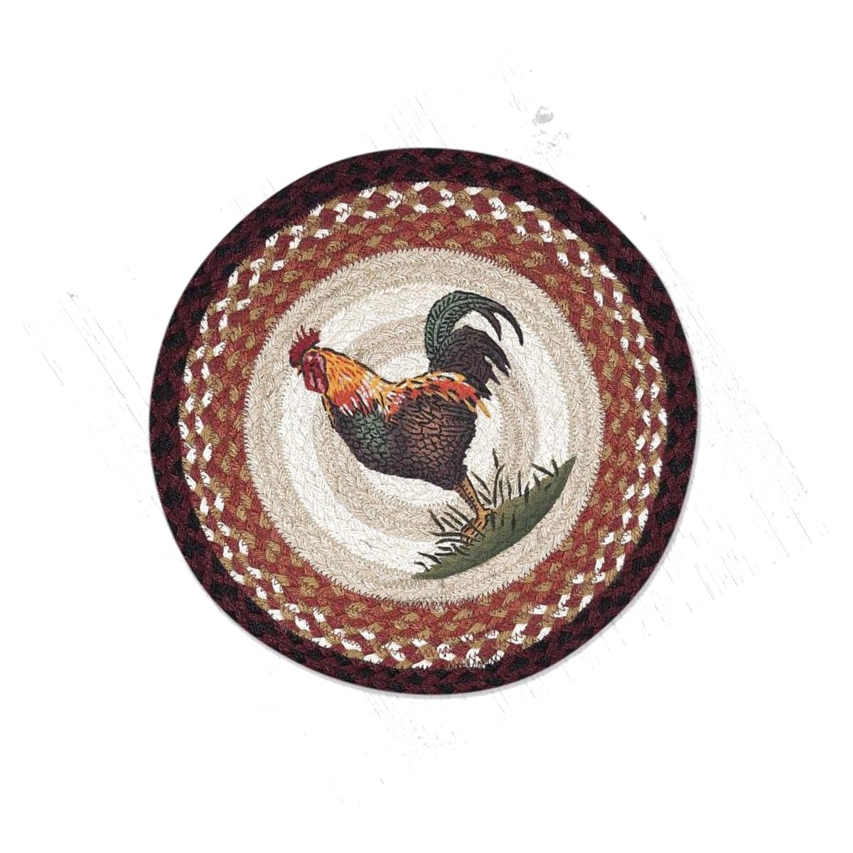 Picture of Capitol Importing 57-471RR 15 x 15 in. PM-RP-471 Rustic Rooster Printed Round Placemat