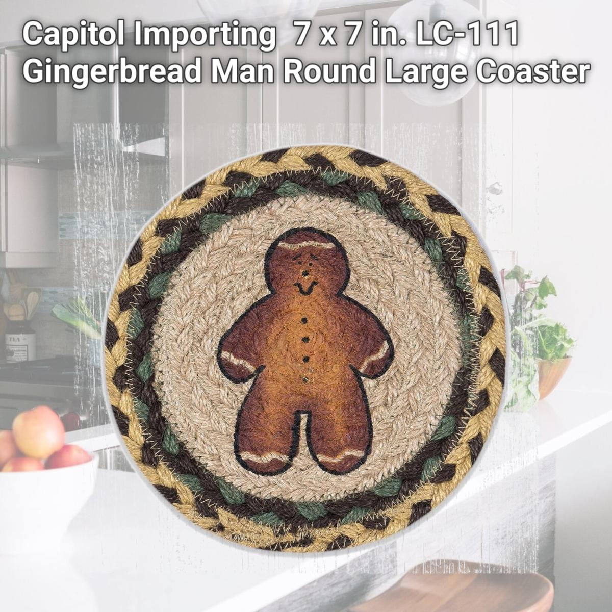 Picture of Capitol Importing 79-111GBM 7 x 7 in. LC-111 Gingerbread Man Round Large Coaster