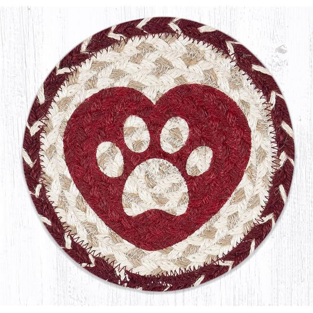 Capitol Importing 79-9-117hp 7 X 7 In. Lc-9-117 Heart Paw Round Large Coaster