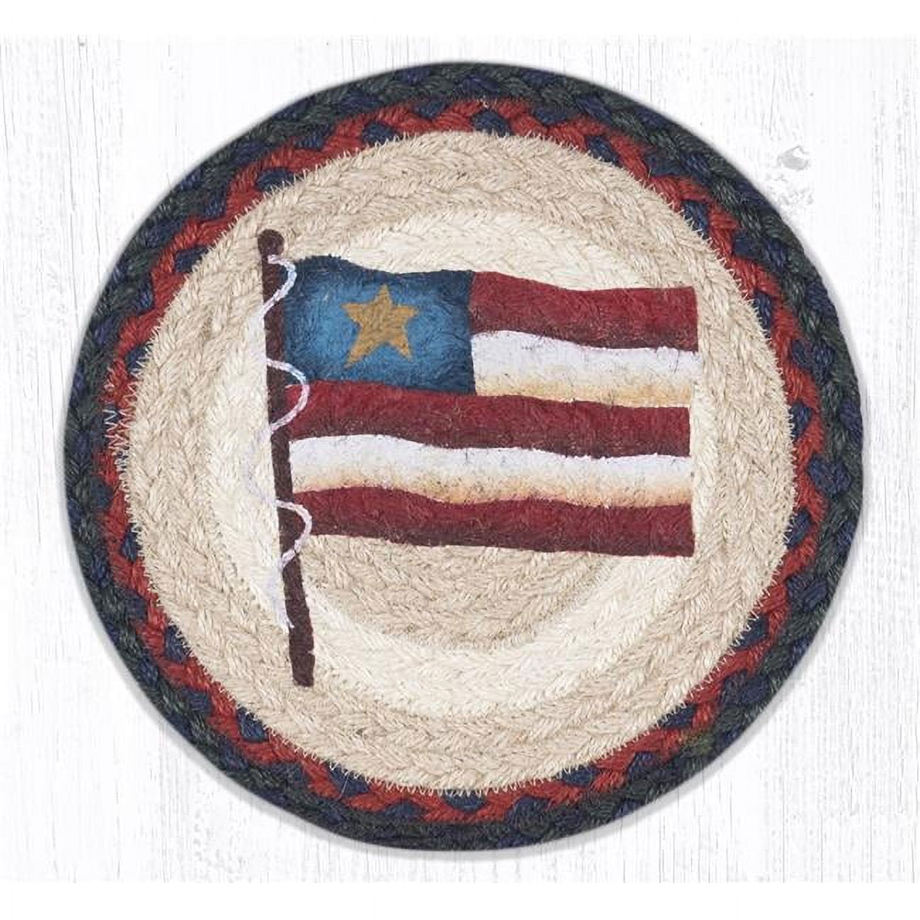 Capitol Importing 80-015psf 10 X 10 In. Mspr-15 Primitive Star Flag Printed Round Trivet