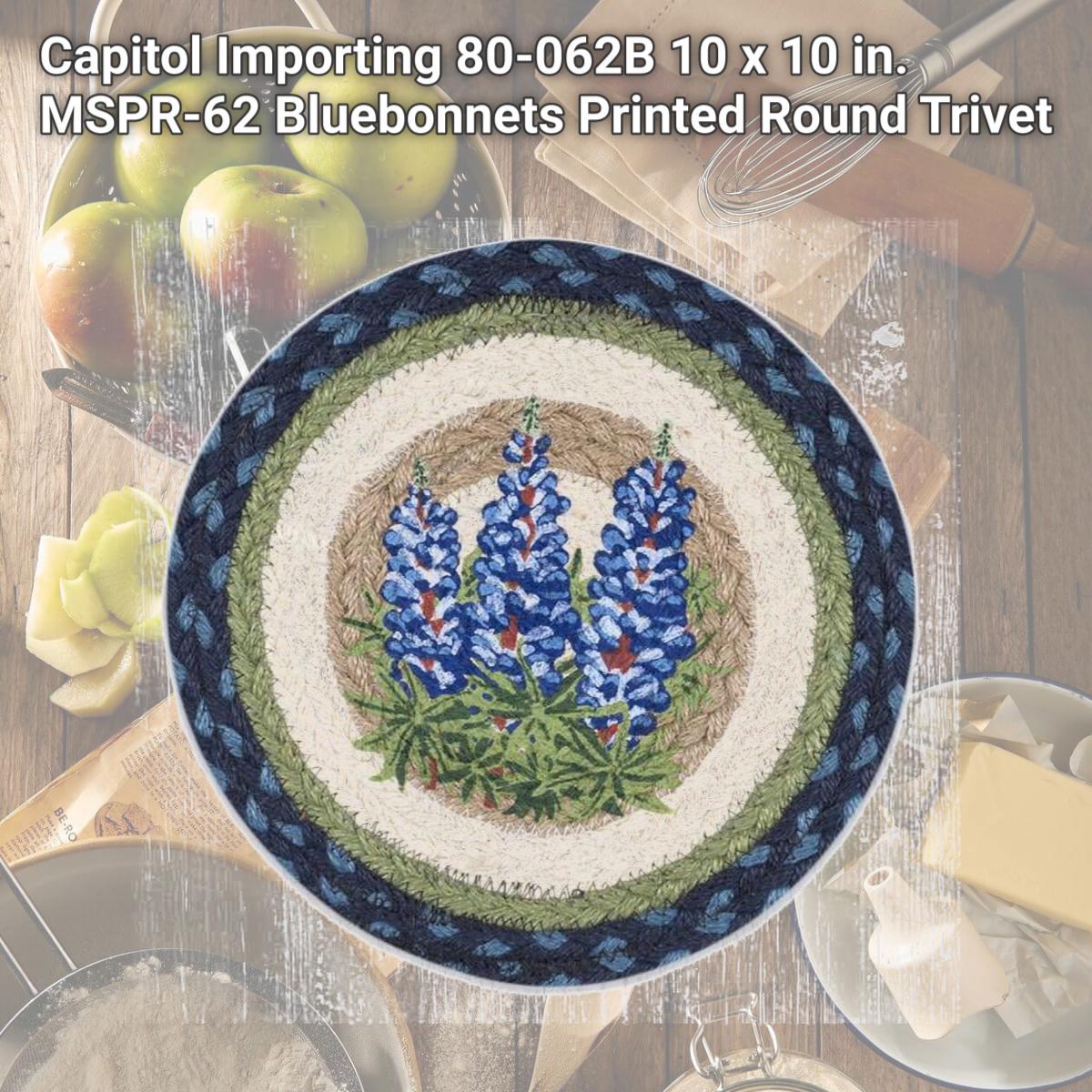 Picture of Capitol Importing 80-062B 10 x 10 in. MSPR-62 Bluebonnets Printed Round Trivet