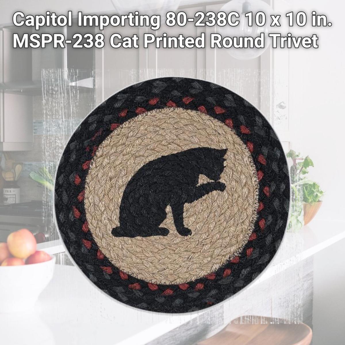 Picture of Capitol Importing 80-238C 10 x 10 in. MSPR-238 Cat Printed Round Trivet