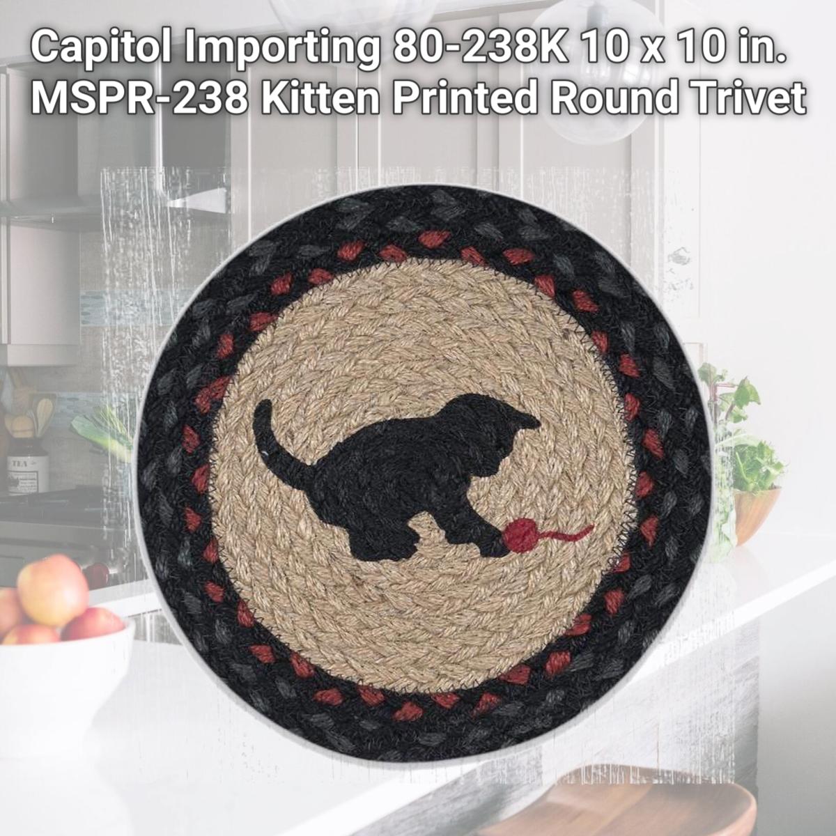 Picture of Capitol Importing 80-238K 10 x 10 in. MSPR-238 Kitten Printed Round Trivet