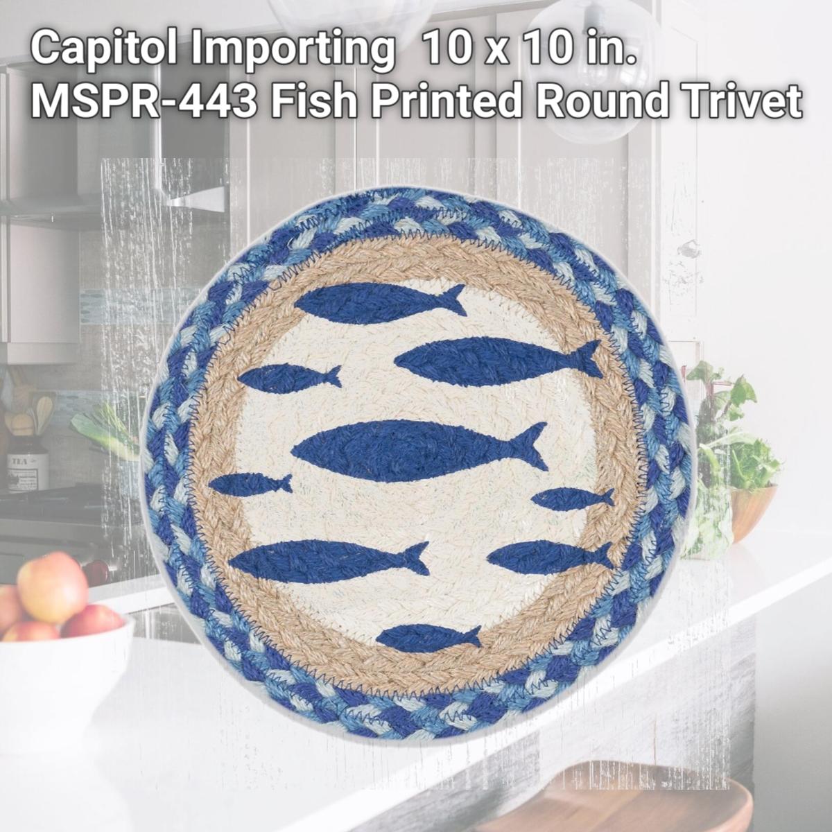 Picture of Capitol Importing 80-443F 10 x 10 in. MSPR-443 Fish Printed Round Trivet