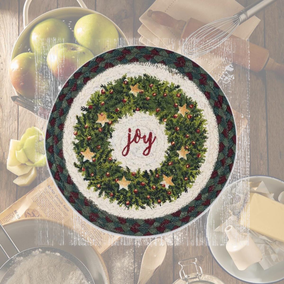 Picture of Capitol Importing 80-508CJW 10 x 10 in. MSPR-508 Christmas Joy Wreath Printed Round Trivet