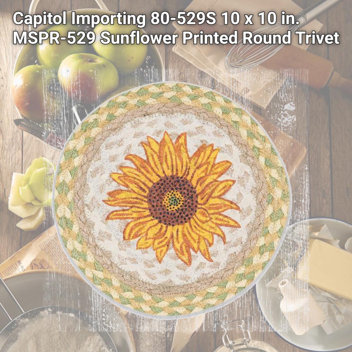 Picture of Capitol Importing 80-529S 10 x 10 in. MSPR-529 Sunflower Printed Round Trivet