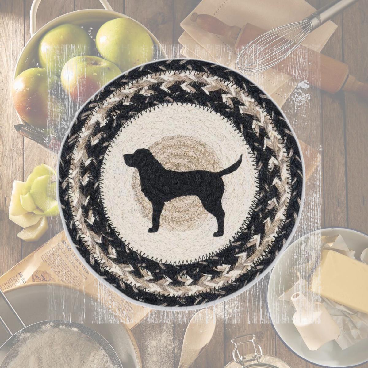Picture of Capitol Importing 80-9-093BLS 10 x 10 in. MSPR-9-93 Black Lab Silhouette Printed Round Trivet