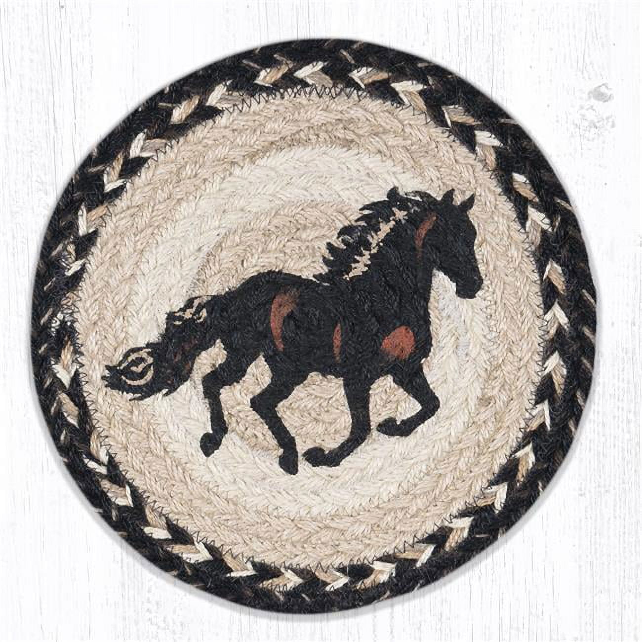 Capitol Importing 80-9-093s 10 X 10 In. Mspr-9-93 Stallion Printed Round Trivet