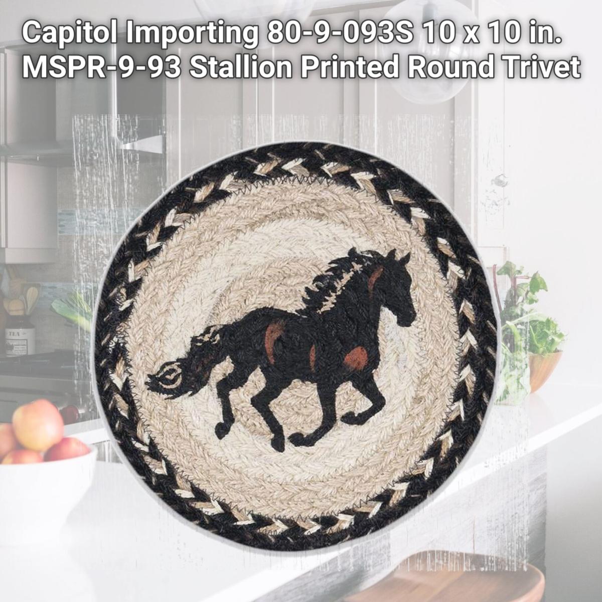 Picture of Capitol Importing 80-9-093S 10 x 10 in. MSPR-9-93 Stallion Printed Round Trivet