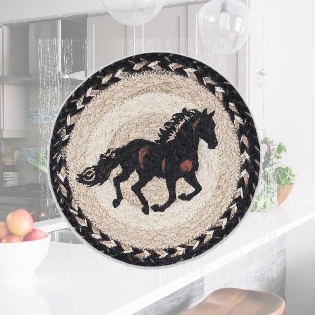 Picture of Capitol Importing 80-9-093S 10 x 10 in. MSPR-9-93 Stallion Printed Round Trivet