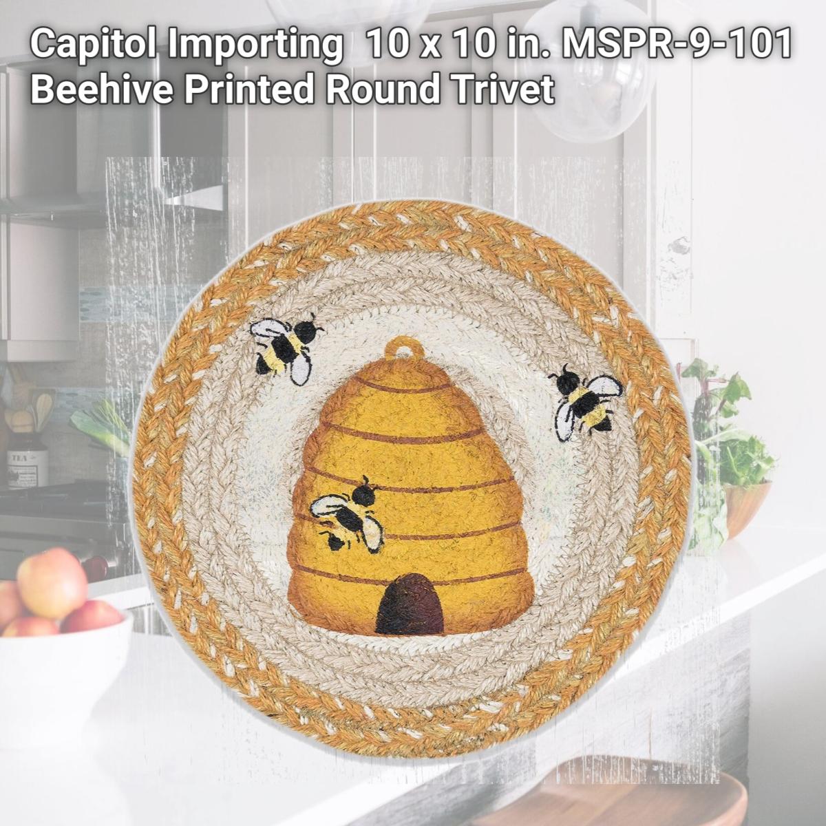 Picture of Capitol Importing 80-9-101B 10 x 10 in. MSPR-9-101 Beehive Printed Round Trivet