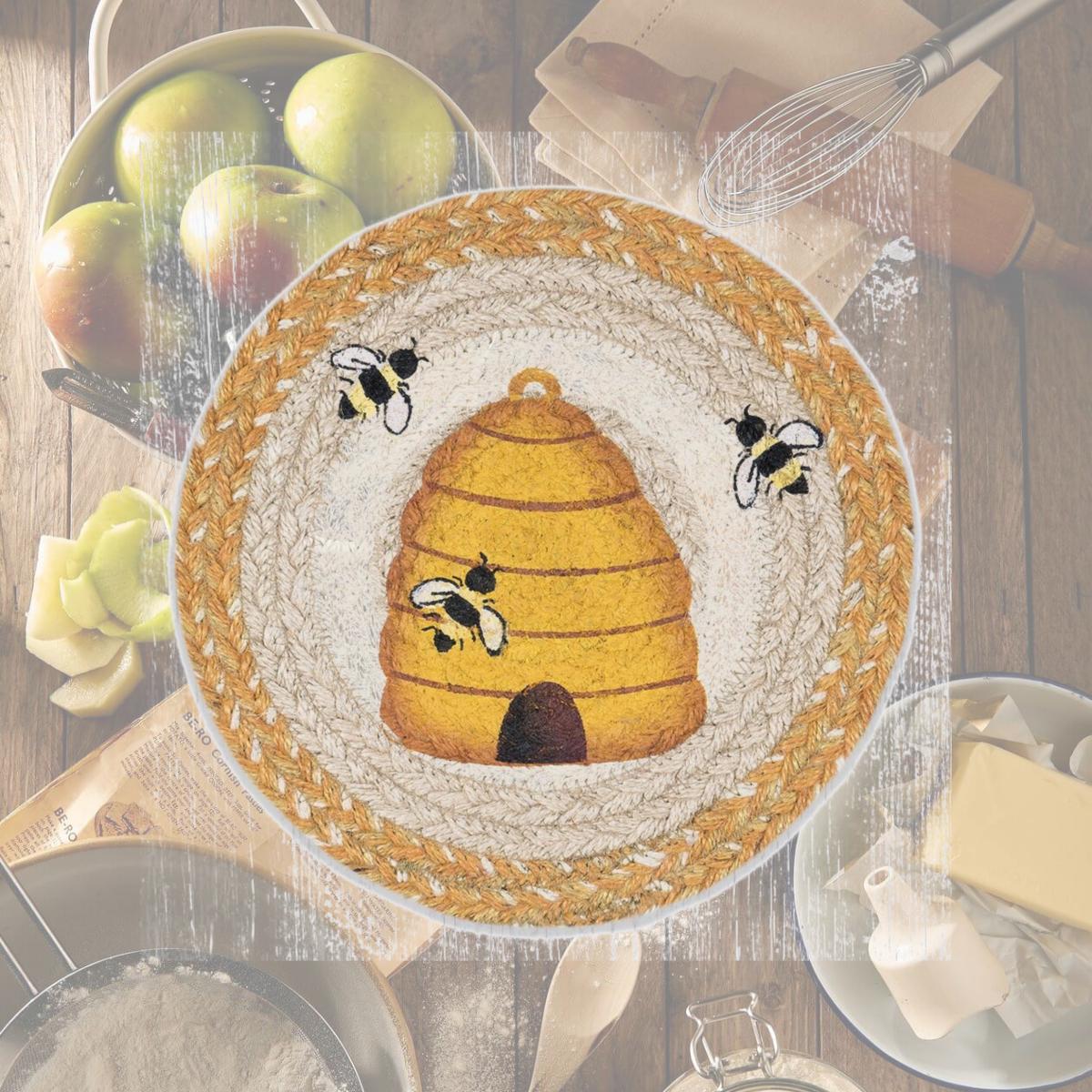 Picture of Capitol Importing 80-9-101B 10 x 10 in. MSPR-9-101 Beehive Printed Round Trivet