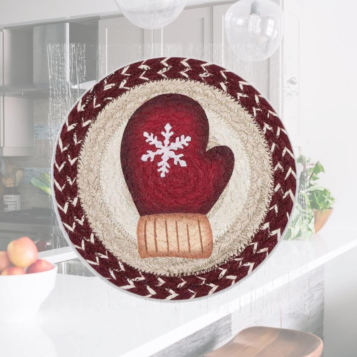 Picture of Capitol Importing 80-9-117RM 10 x 10 in. MSPR-9-117 Red Mitten Printed Round Trivet