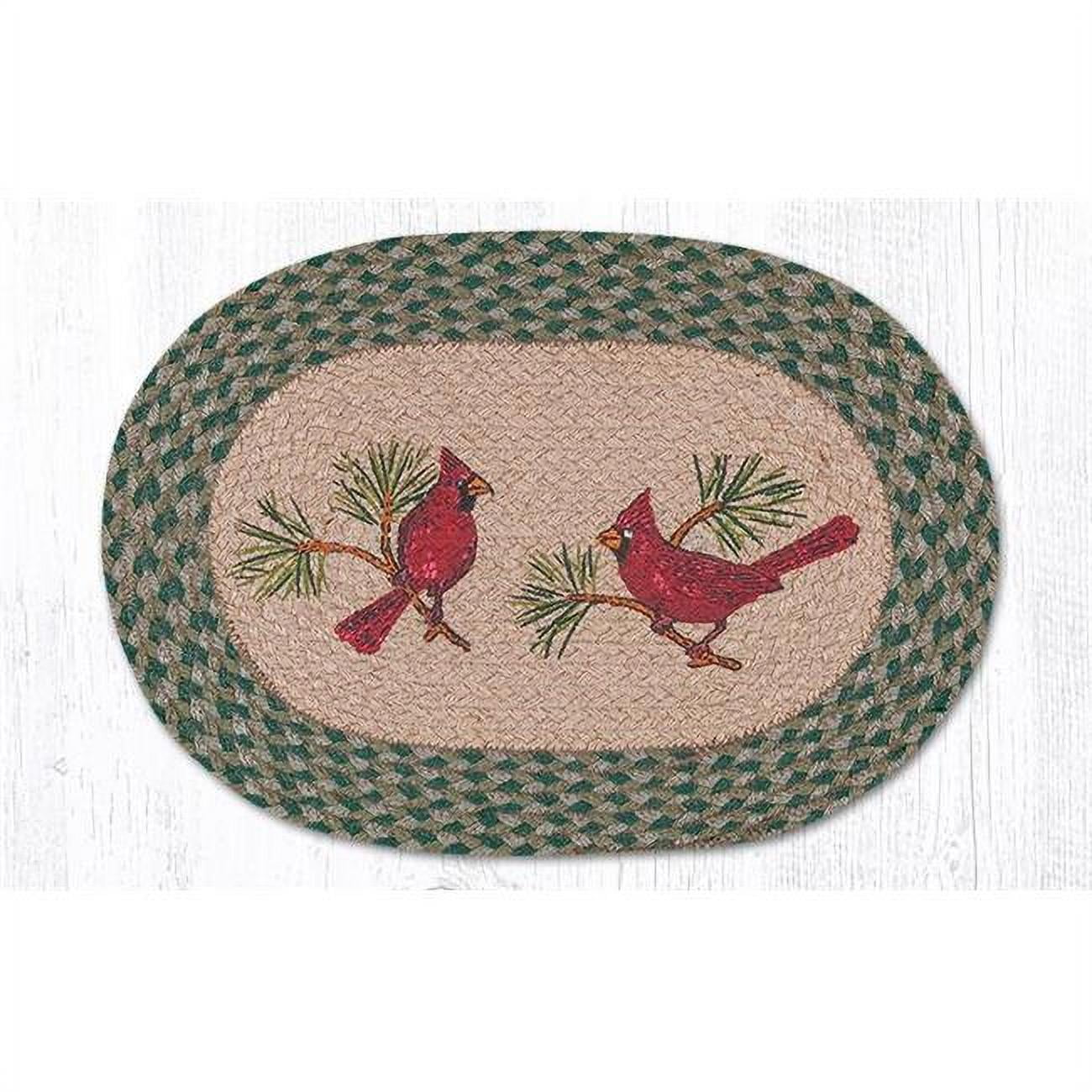 13 X 19 In. Cardinals Printed Oval Placemat