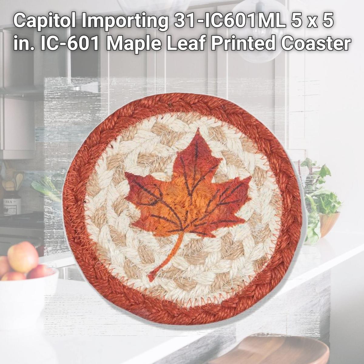 Picture of Capitol Importing 31-IC601ML 5 x 5 in. IC-601 Maple Leaf Printed Coaster