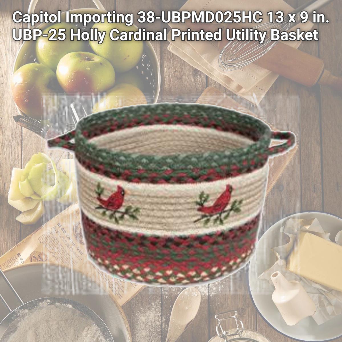 Picture of Capitol Importing 38-UBPMD025HC 13 x 9 in. UBP-25 Holly Cardinal Printed Utility Basket