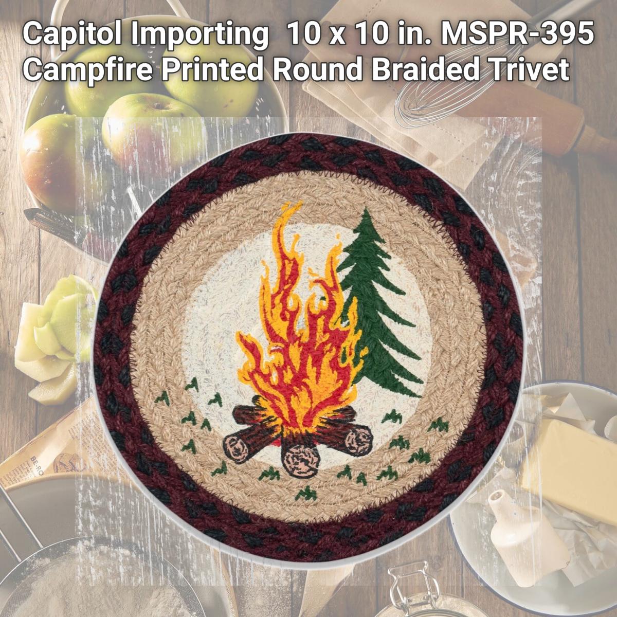Picture of Capitol Importing 80-395C 10 x 10 in. MSPR-395 Campfire Printed Round Braided Trivet