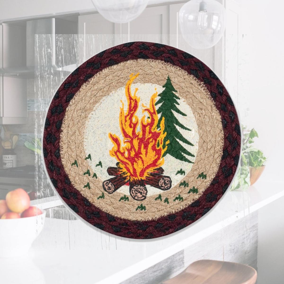 Picture of Capitol Importing 80-395C 10 x 10 in. MSPR-395 Campfire Printed Round Braided Trivet