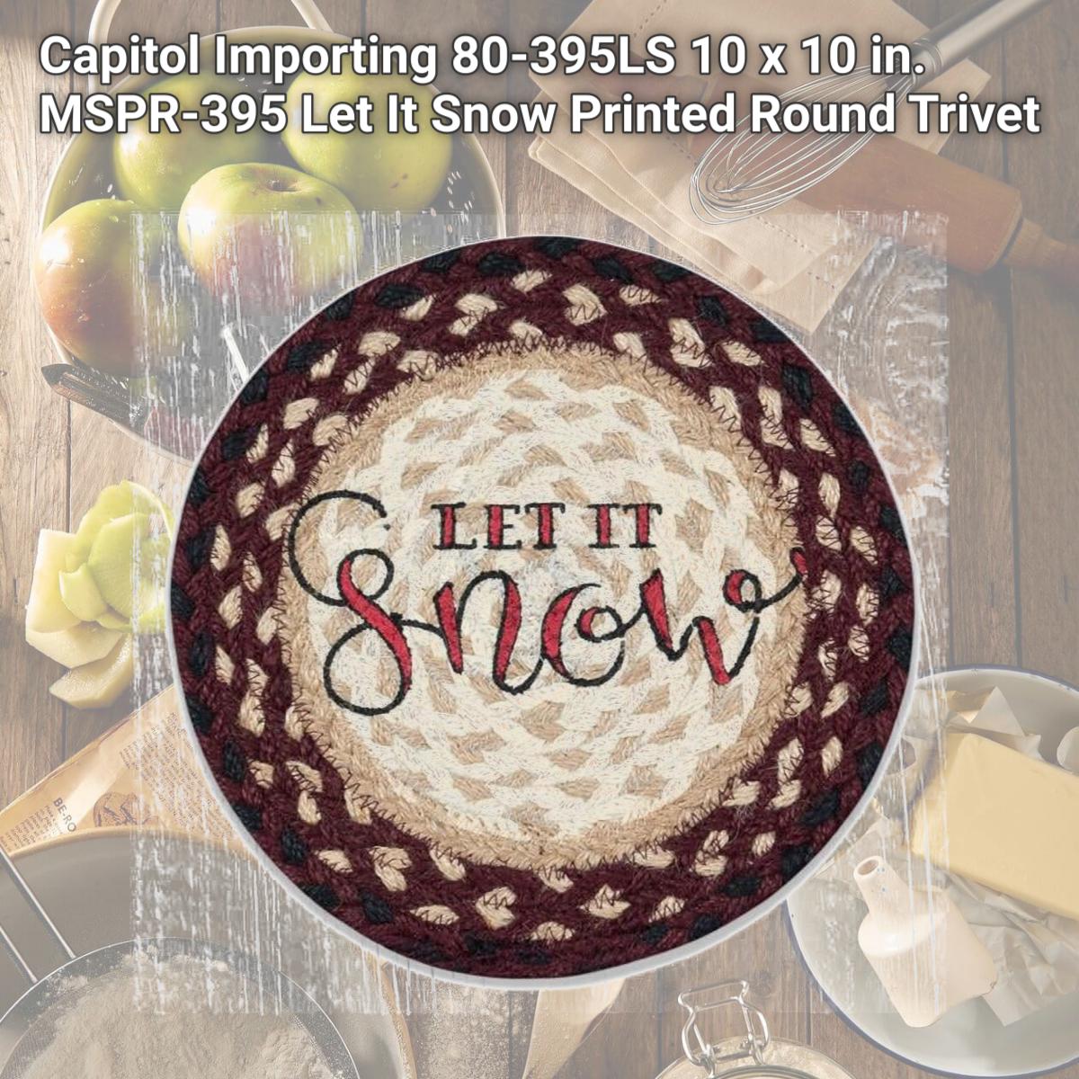 Picture of Capitol Importing 80-395LS 10 x 10 in. MSPR-395 Let It Snow Printed Round Trivet