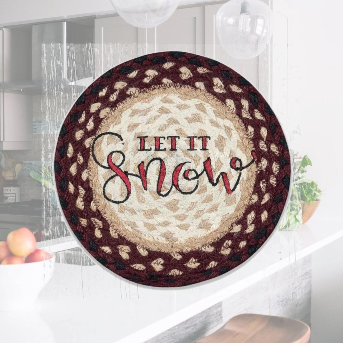 Picture of Capitol Importing 80-395LS 10 x 10 in. MSPR-395 Let It Snow Printed Round Trivet