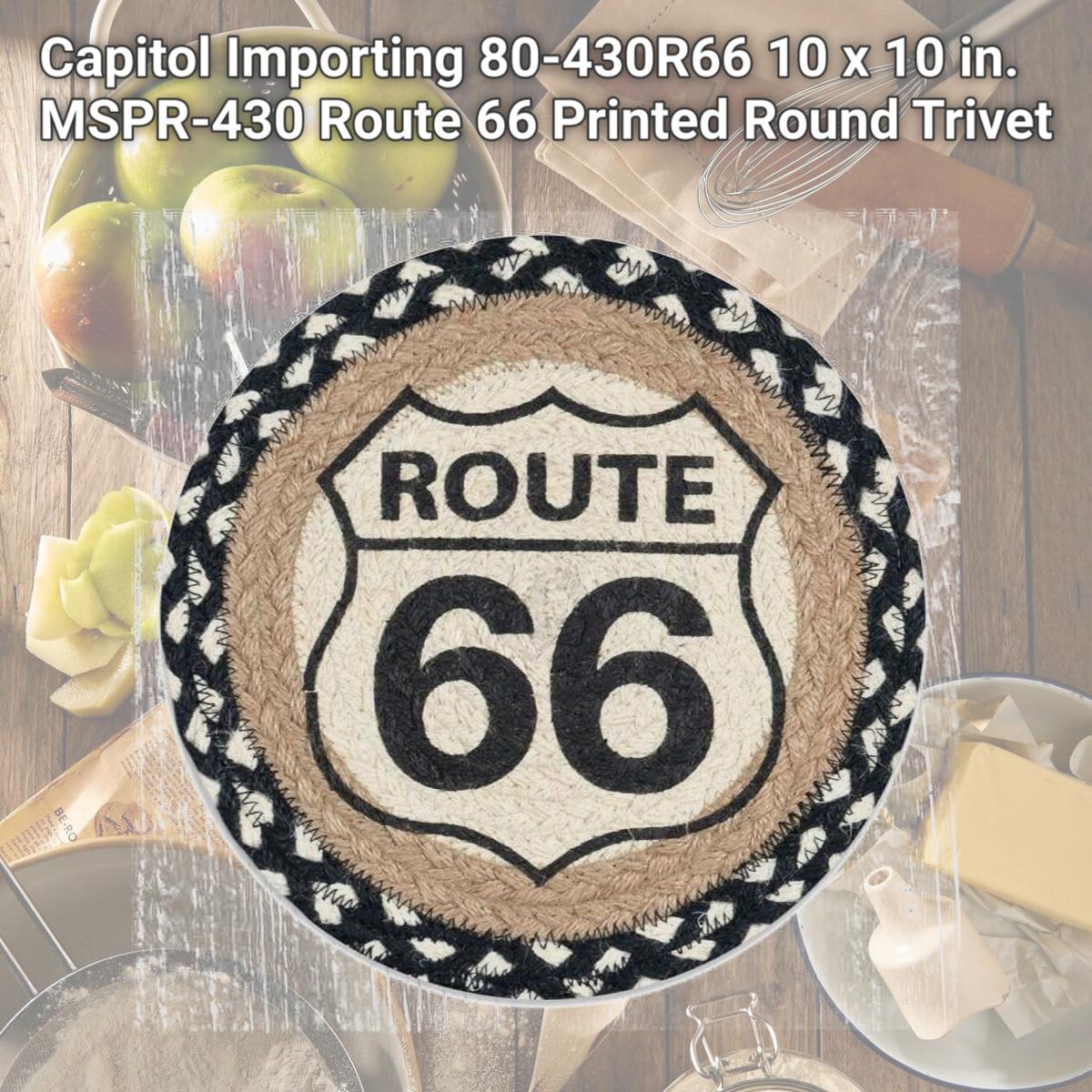 Picture of Capitol Importing 80-430R66 10 x 10 in. MSPR-430 Route 66 Printed Round Trivet