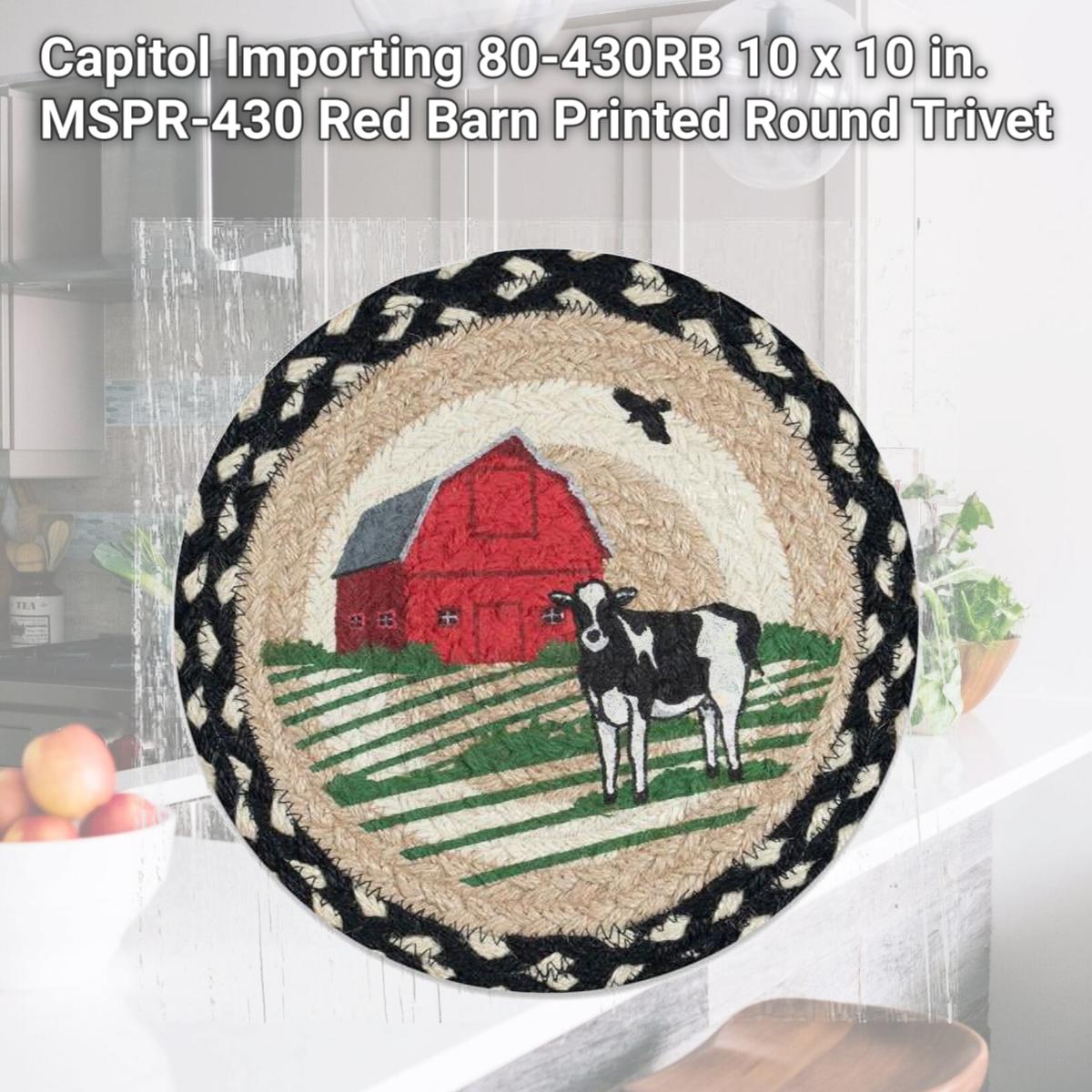 Picture of Capitol Importing 80-430RB 10 x 10 in. MSPR-430 Red Barn Printed Round Trivet