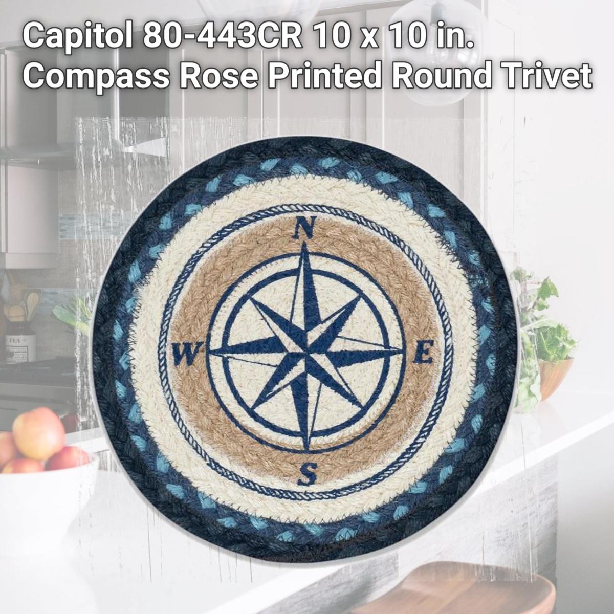 Picture of Capitol 80-443CR 10 x 10 in. Compass Rose Printed Round Trivet