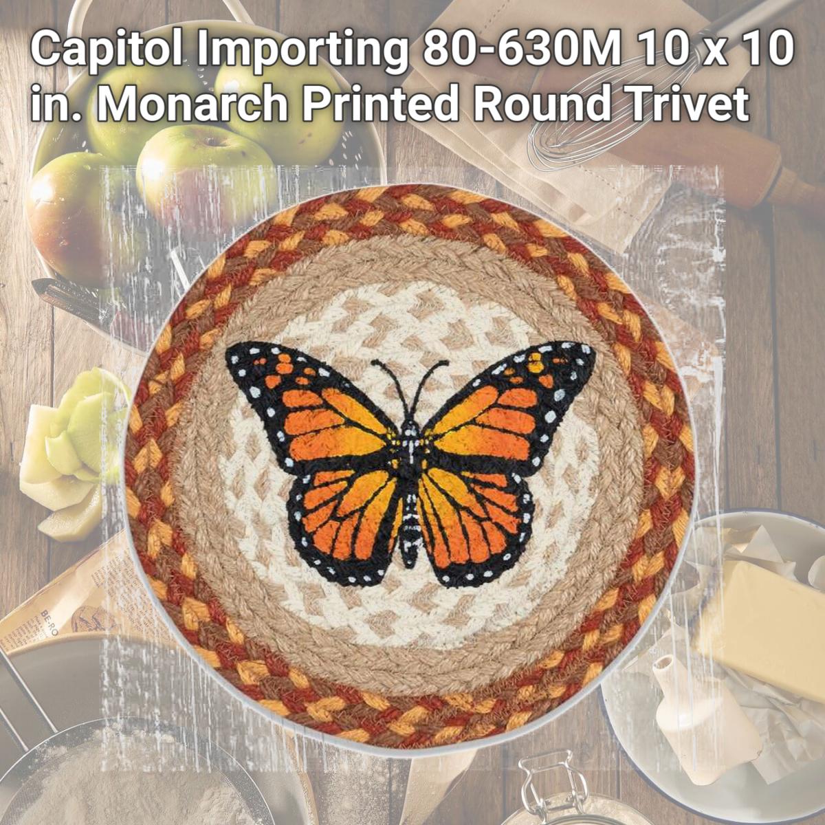 Picture of Capitol Importing 80-630M 10 x 10 in. Monarch Printed Round Trivet