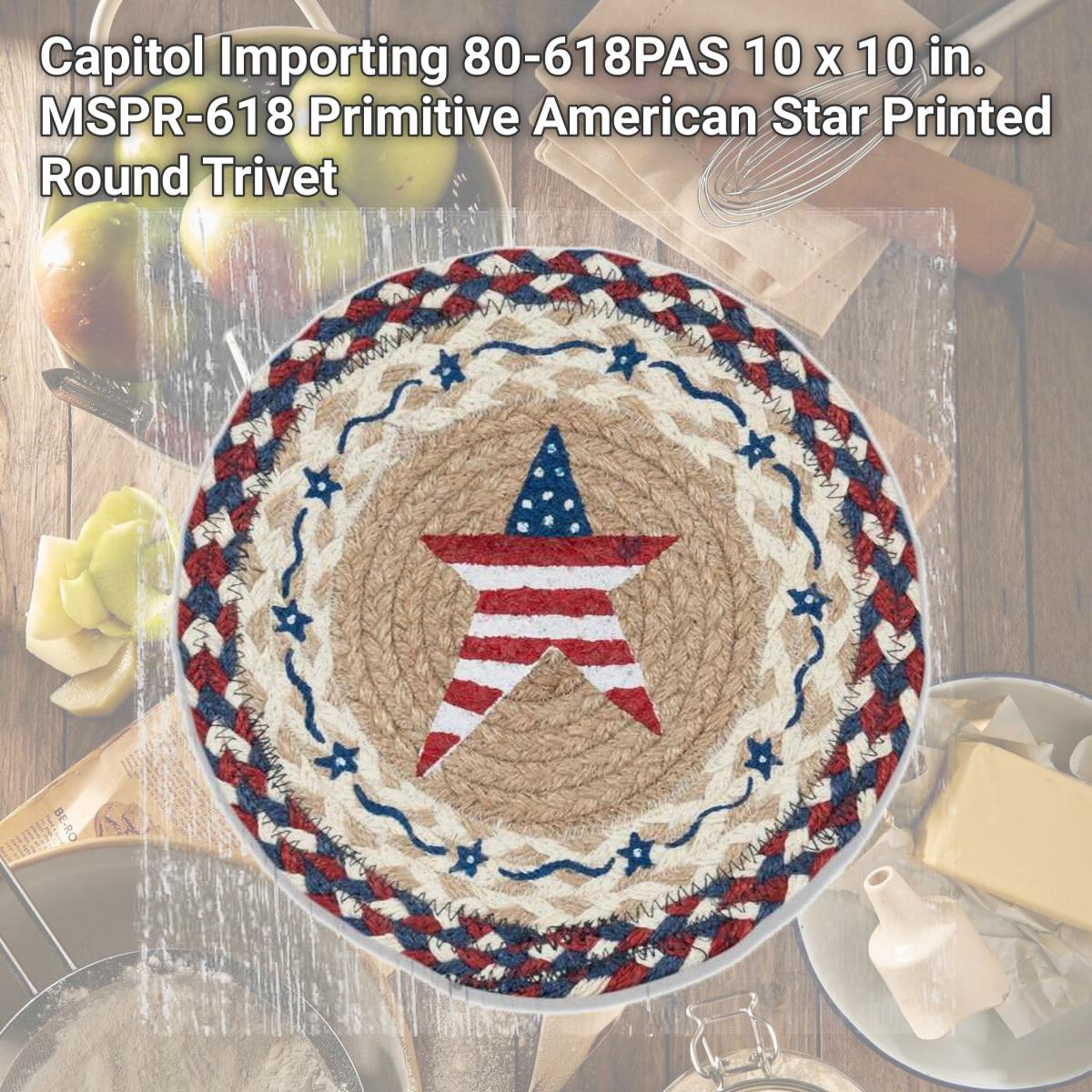 Picture of Capitol Importing 80-618PAS 10 x 10 in. MSPR-618 Primitive American Star Printed Round Trivet