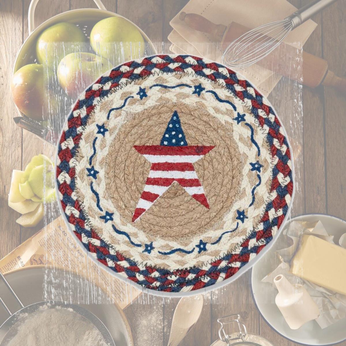 Picture of Capitol Importing 80-618PAS 10 x 10 in. MSPR-618 Primitive American Star Printed Round Trivet