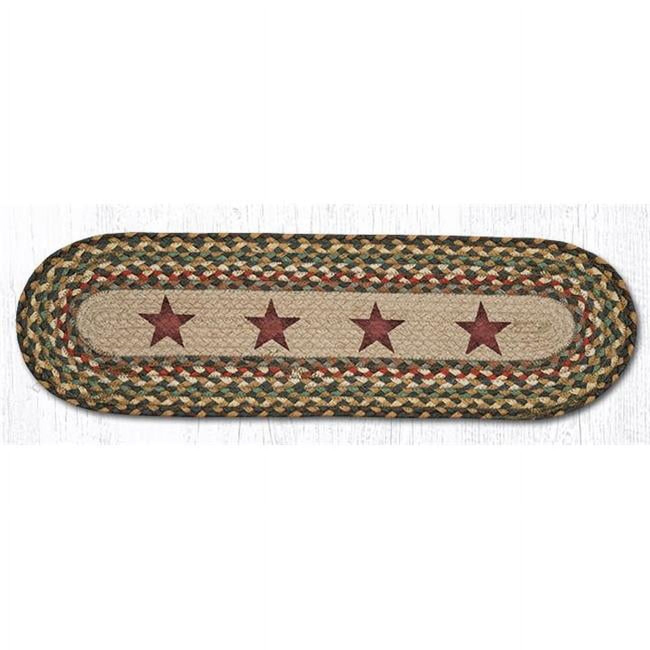 Capitol Importing 49-st051gs 27 X 8.25 In. Gold Stars Printed Oval Stair Tread Rug