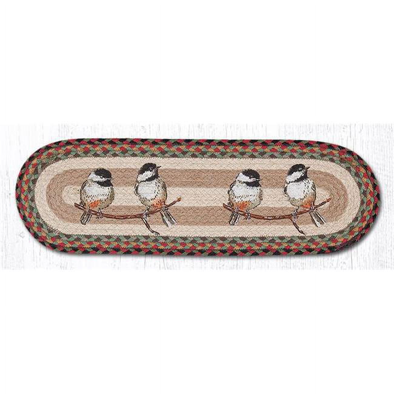 Capitol Importing 49-st081c 27 X 8.25 In. Chickadee Printed Oval Stair Tread Rug