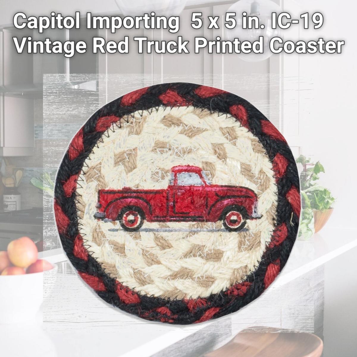 Picture of Capitol Importing 31-IC019VRT 5 x 5 in. IC-19 Vintage Red Truck Printed Coaster
