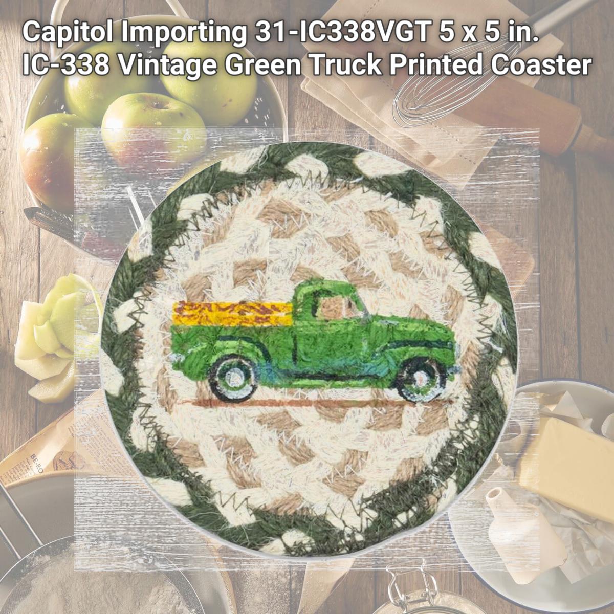 Picture of Capitol Importing 31-IC338VGT 5 x 5 in. IC-338 Vintage Green Truck Printed Coaster