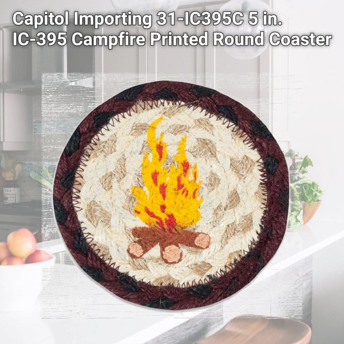 Picture of Capitol Importing 31-IC395C 5 in. IC-395 Campfire Printed Round Coaster