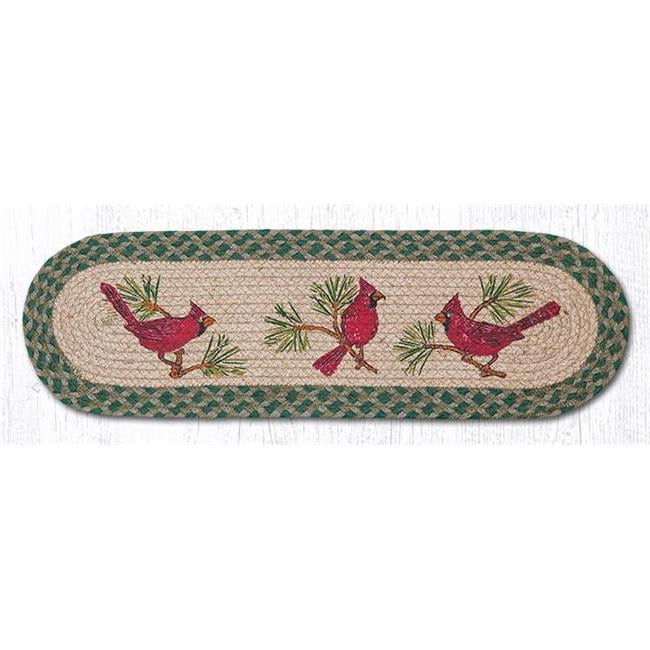 Capitol Importing 49-st365c 27 X 8.25 In. Cardinals Printed Oval Stair Tread Rug
