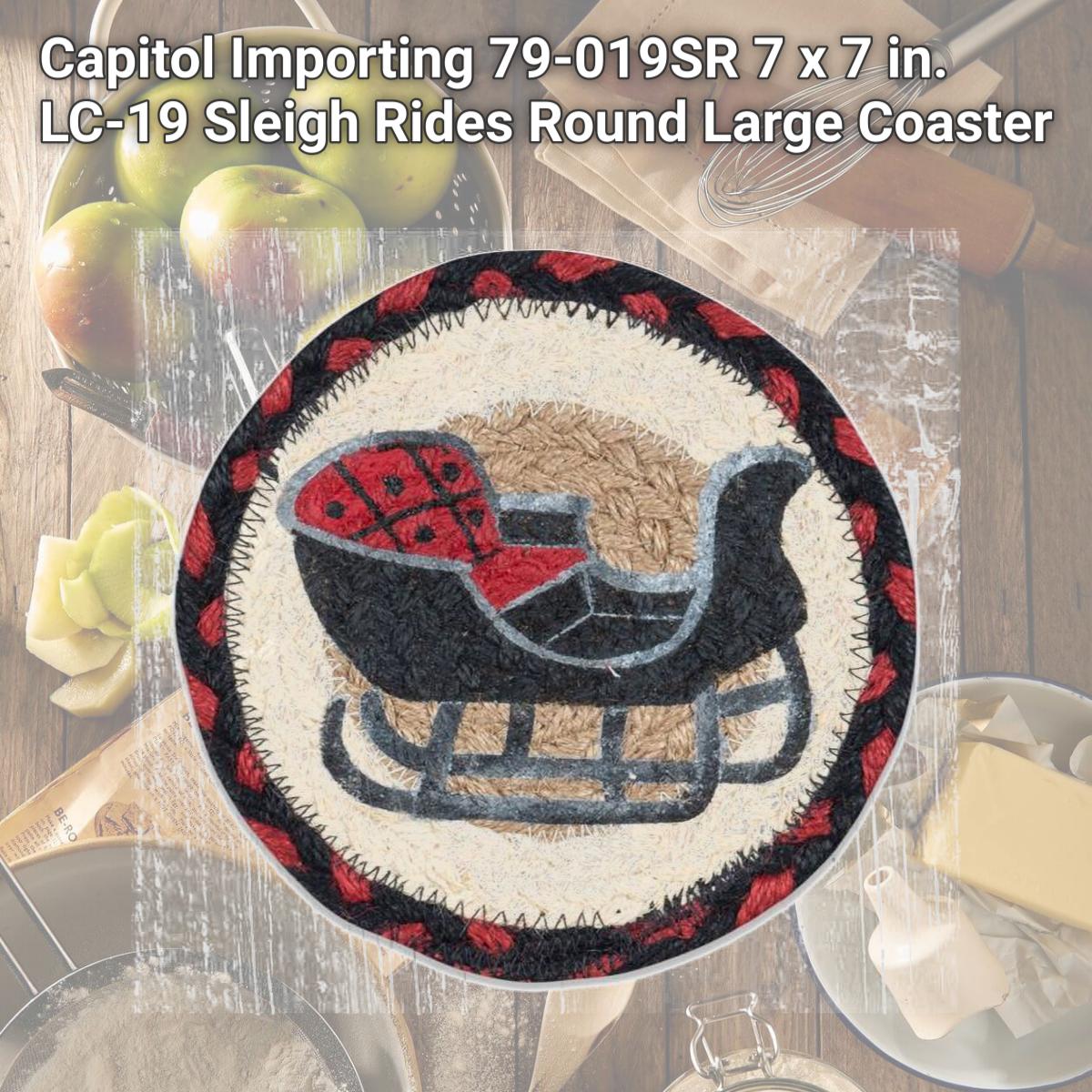 Picture of Capitol Importing 79-019SR 7 x 7 in. LC-19 Sleigh Rides Round Large Coaster