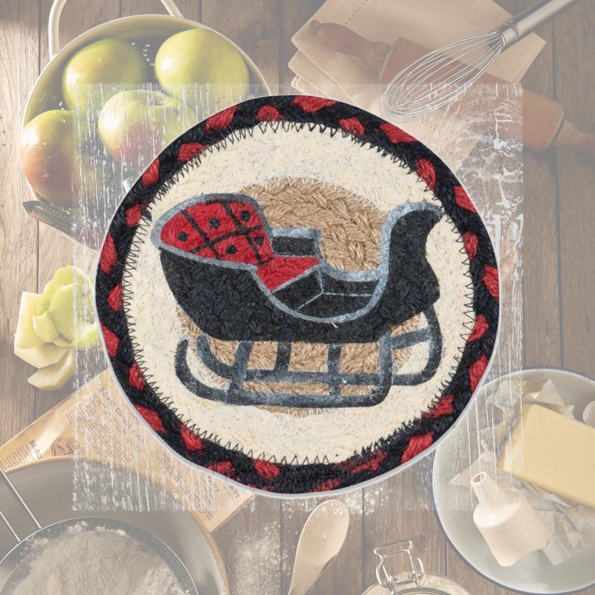 Picture of Capitol Importing 79-019SR 7 x 7 in. LC-19 Sleigh Rides Round Large Coaster