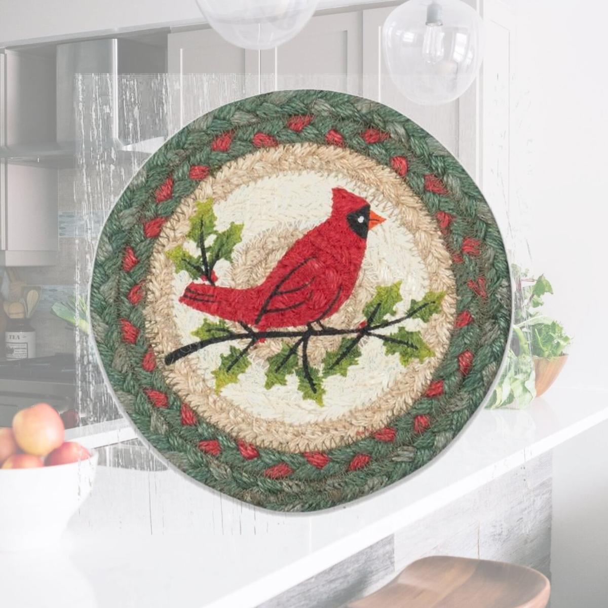 Picture of Capitol Importing 79-025HC 7 x 7 in. LC-25 Holly Cardinal Round Large Coaster